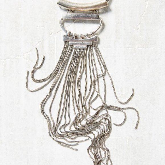 Free People Tassel Statement Necklace Silver - Picture 8 of 8